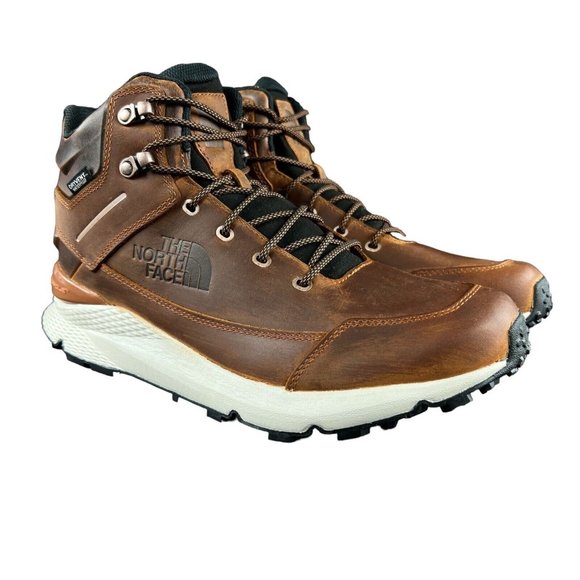 The NorthFace Men's Vals Mid Leather WP Caramel Brown Boots Sizes 8.5 - 14 - Picture 4 of 9